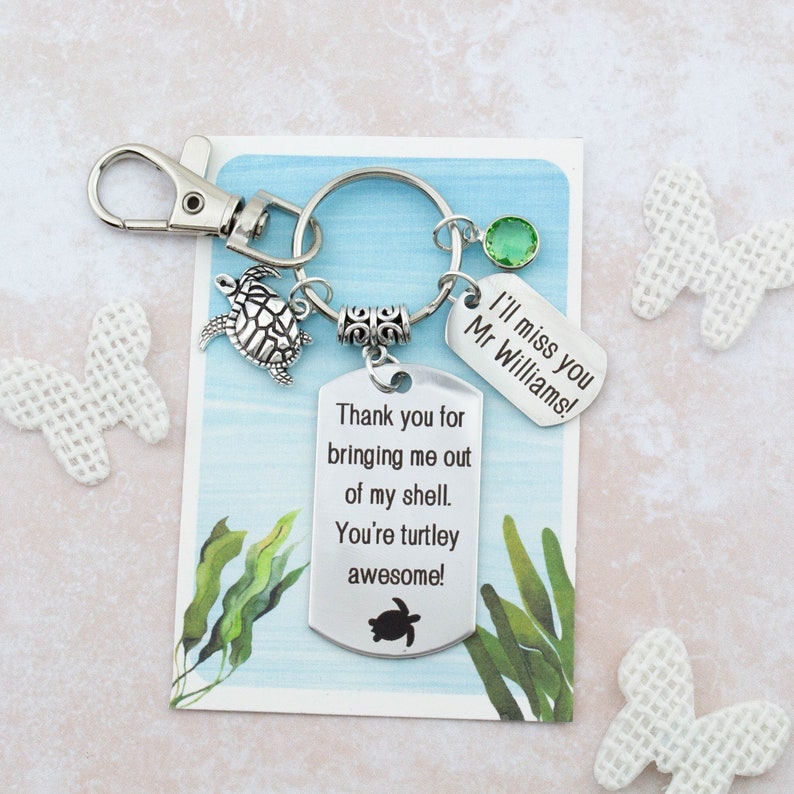 Turtley Awesome Keychain, Personalised Thank You Gifts, Turtle Keyring, Teacher Appreciation, Acting Singing Coach, Performing Arts, Drama zdjęcie 1