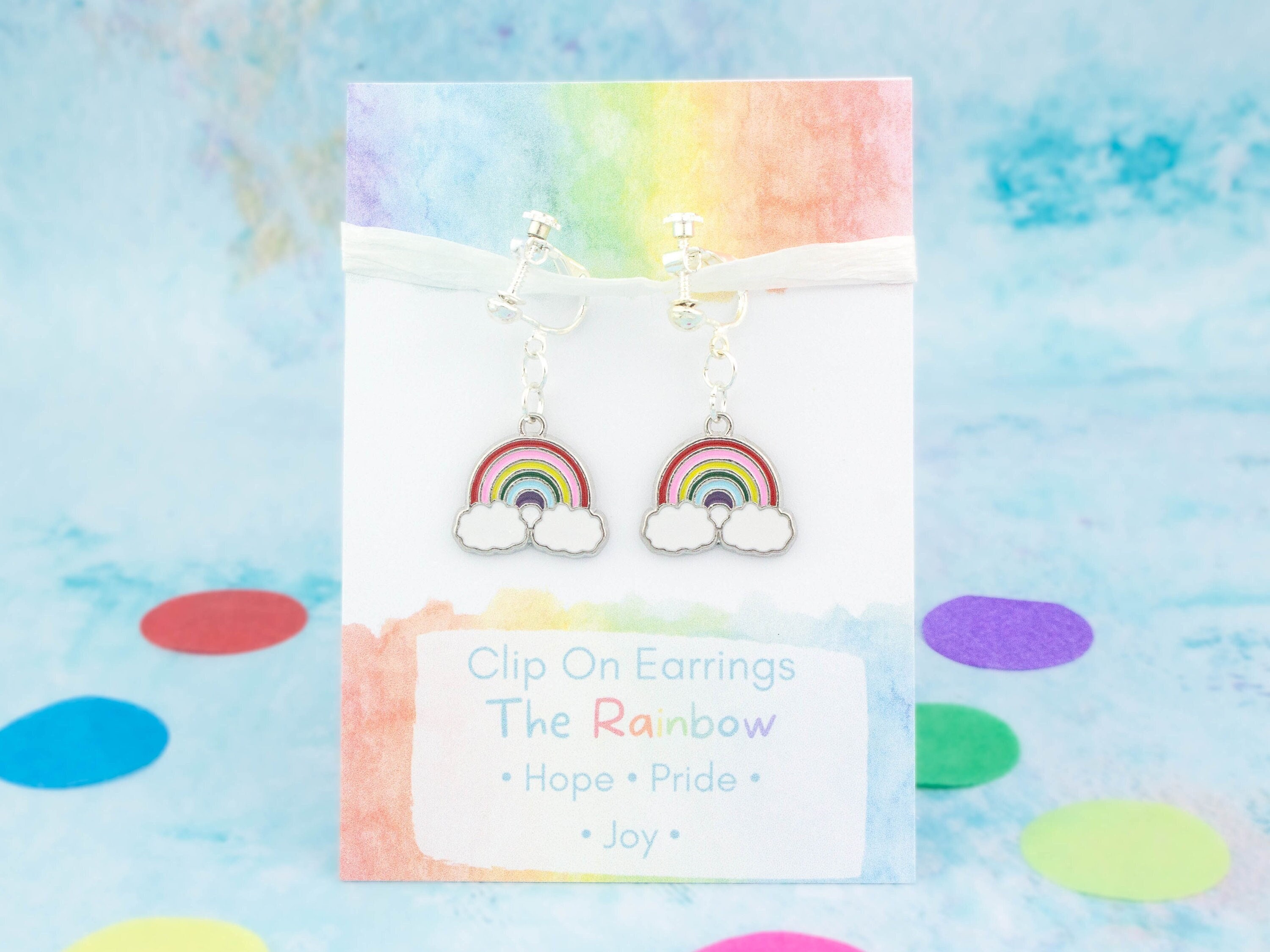 Rainbow Love Stick-on Earrings, Kids Sticker Earrings, Kids Jewelry for  Unpierced Ears, Kids Earrings 