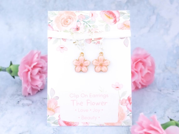 Flower clip hotsell on earrings