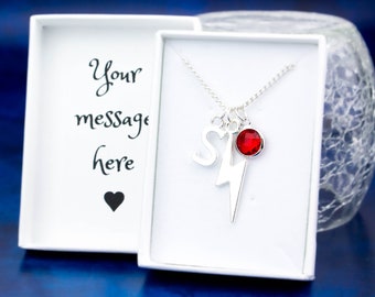 Lightning Bolt Necklace, Personalised Gift, Zeus Necklace, Greek Gods Gifts, Mythology Lover Gift, Lightning Strike Pendant, Chain Or Cord