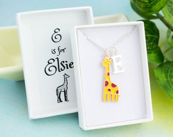 Giraffe Necklace, Children's Jewellery, Giraffe Gifts For Kids, Cute Animal Jewelry, Girls Giraffe Jewellery, Zoo Birthday Gift, Safari Park