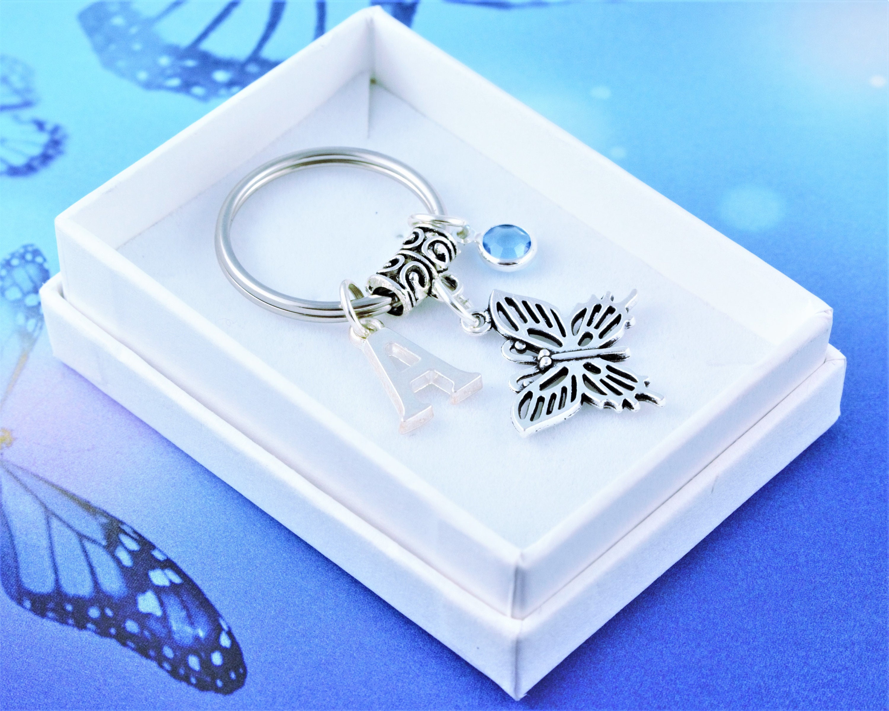 Butterfly Keyring Personalised Gift Butterfly Keychain Gift Etsy