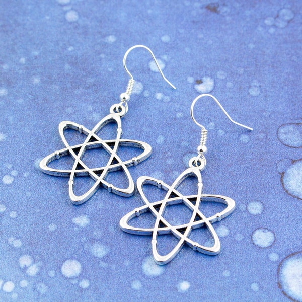 Physics Earrings, Atom Earrings, Science Jewellery, Chemistry Jewelry, Atomic Molecule Charm Earrings, Science Dangle Earrings, Scientist