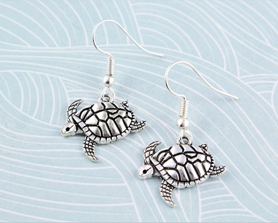 Sea Turtle Earrings Tortoise Jewellery Reptile Gifts Ocean
