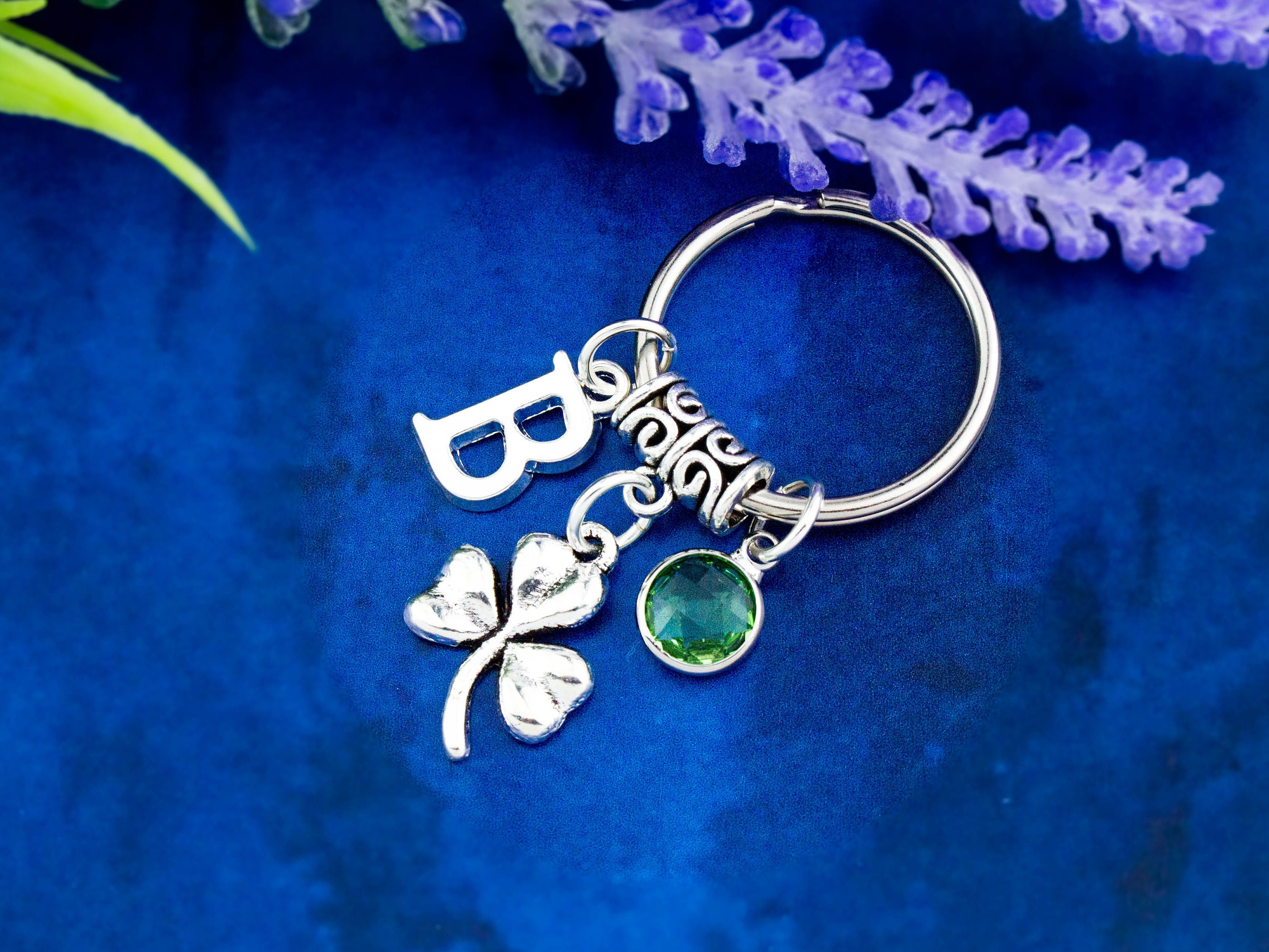Shamrock Keyring, Personalised Gift, Lucky Charm Keychain, Irish