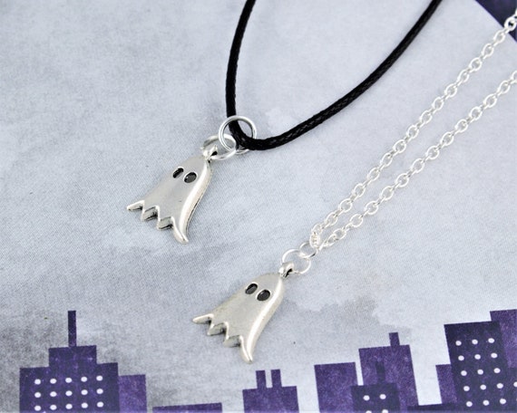 Ghost Necklace Halloween Jewelry Silver 