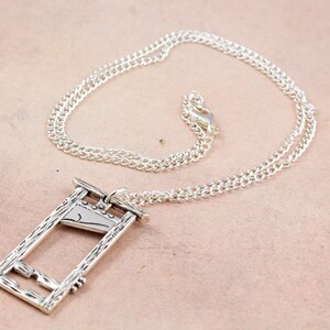 Guillotine Necklace, Gothic Necklace, Historical Jewellery, History Lover Gift, History Teacher, Medieval Jewelry, Goth Jewellery, Beheading image 5