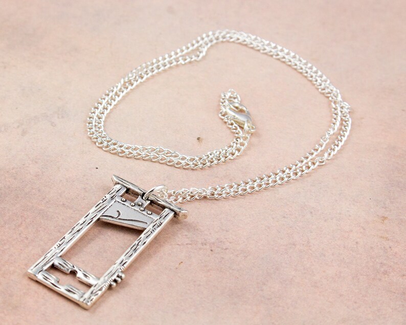 Guillotine Necklace, Gothic Necklace, Historical Jewellery, History Lover Gift, History Teacher, Medieval Jewelry, Goth Jewellery, Beheading image 5
