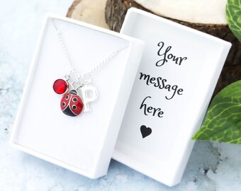 Ladybird Necklace, Ladybug Necklace, Personalised Ladybird Jewellery, Good Luck Gifts, Bug Jewellery, Insect Jewellery, Childrens Or Adults