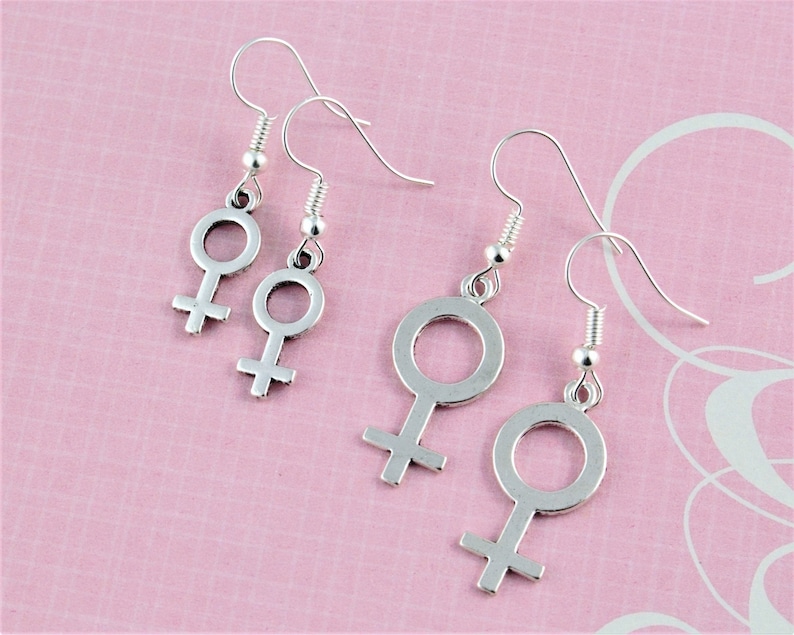 Feminist Earrings Female Symbol Earrings Venus Symbol Etsy