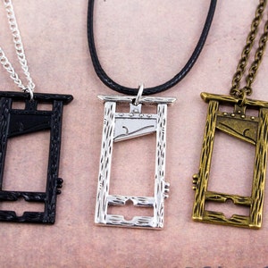 Guillotine Necklace, Gothic Necklace, Historical Jewellery, History Lover Gift, History Teacher, Medieval Jewelry, Goth Jewellery, Beheading image 2