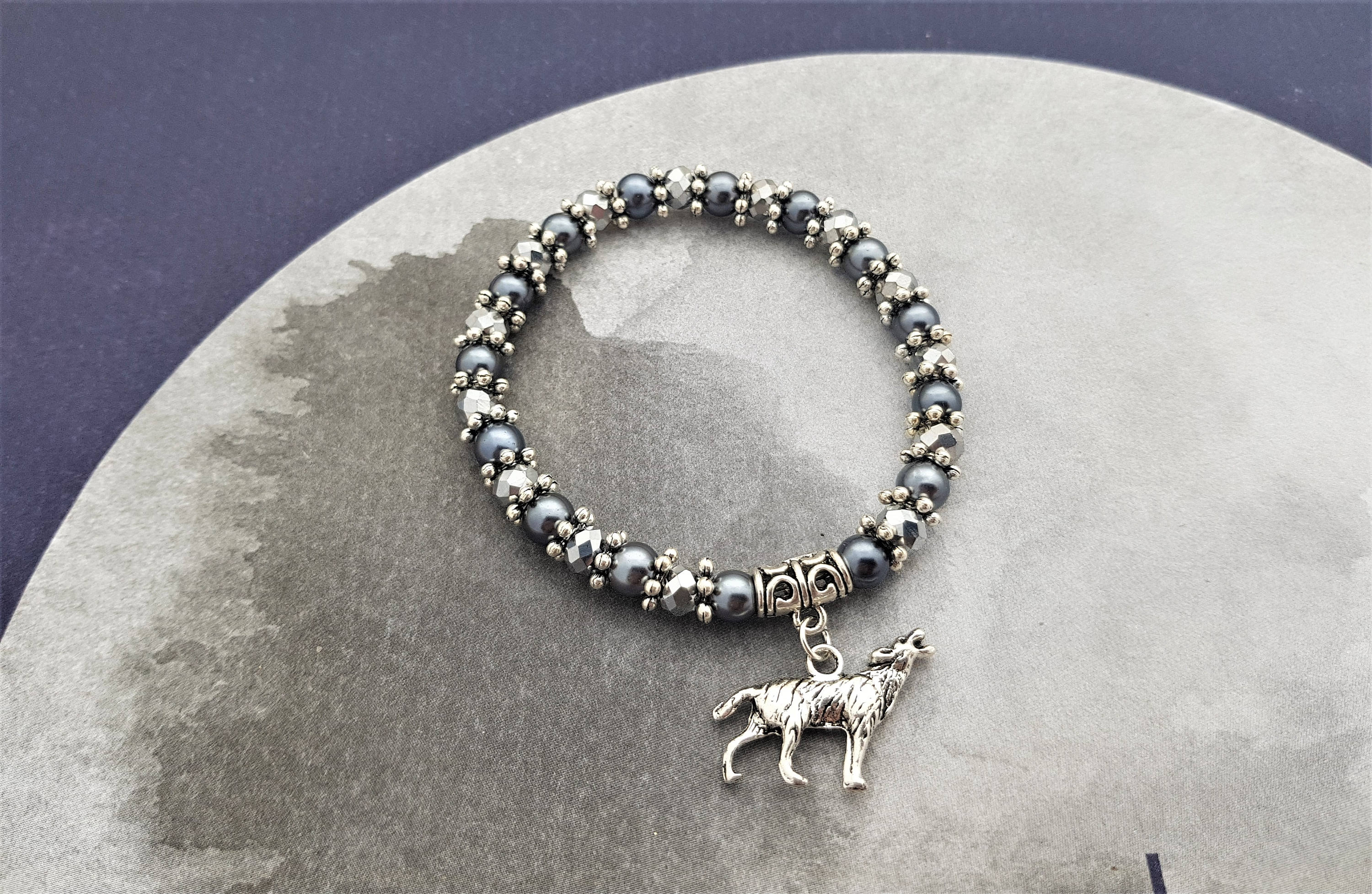 Wolf Bracelet Wolf Charm Bracelet Wolf Gift Werewolf Etsy