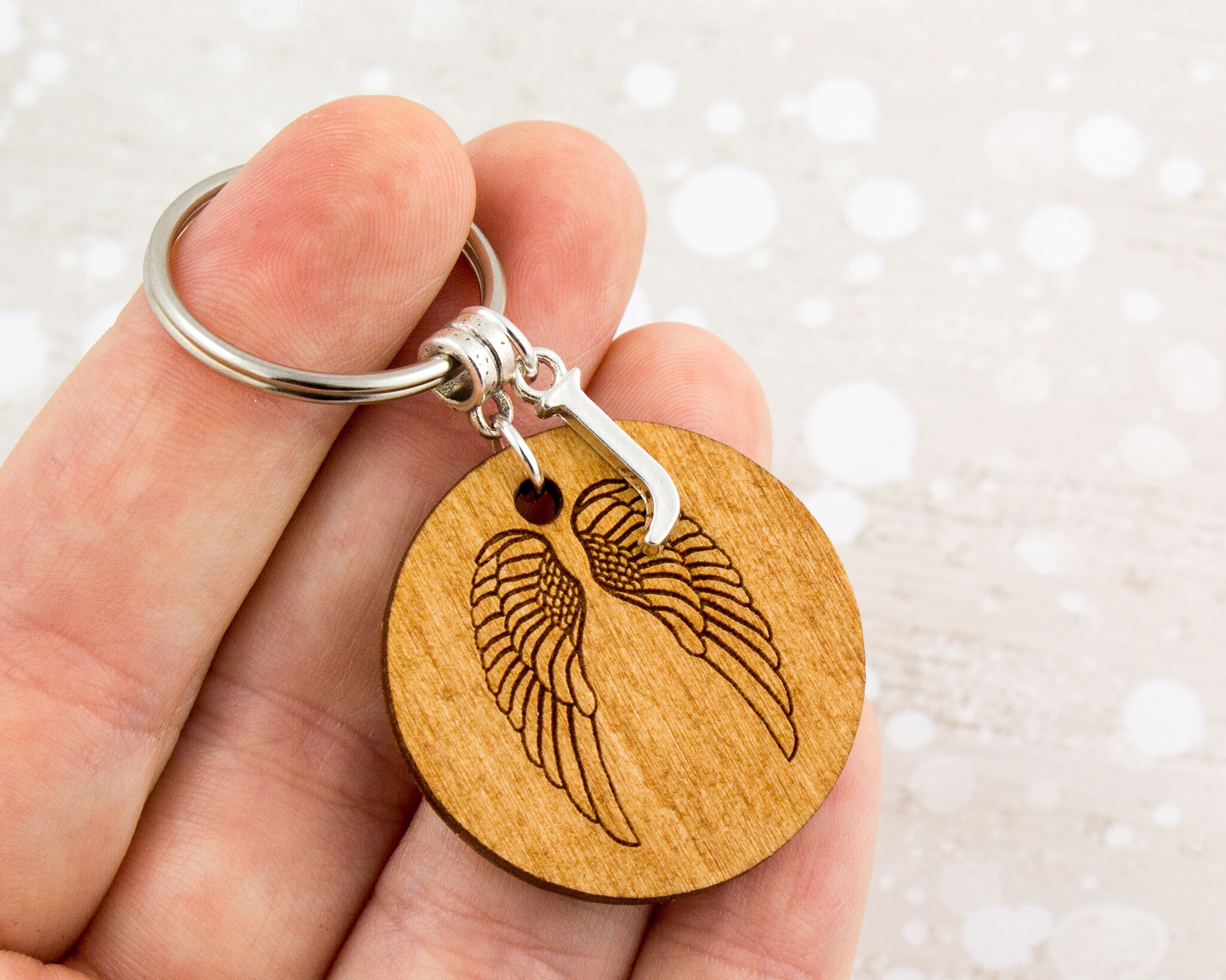 Sympathy Gift Angel Wings Keychain Bereavement Gift Etsy