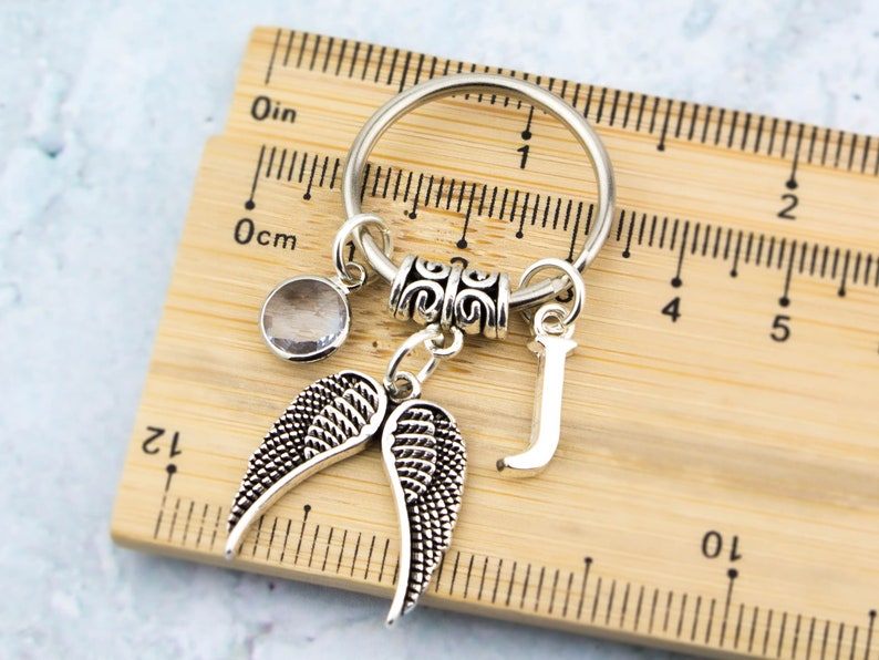 Angel Wings Keyring, Personalised Gift, Spiritual Keychain, Grieving Gift, Angel Keyring, Thoughtful Gift, Sympathy Gifts, Loss Of Loved One image 3