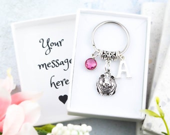 Guinea Pig Keyring, Personalised Gift, Pet Keychain, Guinea Pig Memorial Gift, Animal Bag Charm, Domestic Cavy, Pet Loss Remembrance Gift