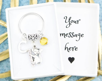 Koala Keyring, Personalised Gift, Australia Keychain, Koala Gifts, Australian Gifts, Koala Bag Charm, Cute Animal Accessories, Animal Lovers