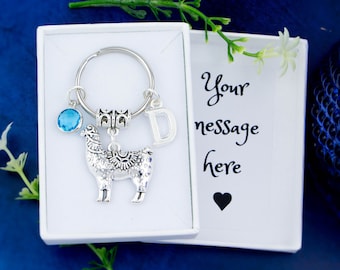 Llama Keyring, Personalised Gift, Alpaca Keychain, Animal Charm, Llama Accessory, Alpaca Gift, Nature Lover, Custom Message, Personalized