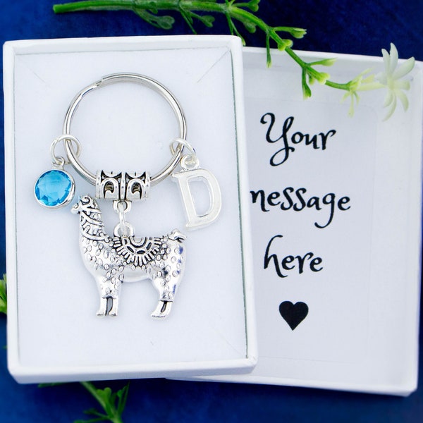 Llama Keyring, Personalised Gift, Alpaca Keychain, Animal Charm, Llama Accessory, Alpaca Gift, Nature Lover, Custom Message, Personalized