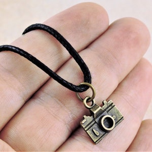 Camera Necklace, Photography Jewellery, Photographer Gift, Retro Vintage Camera Pendant, Silver Or Bronze, Photography Student Gifts image 5