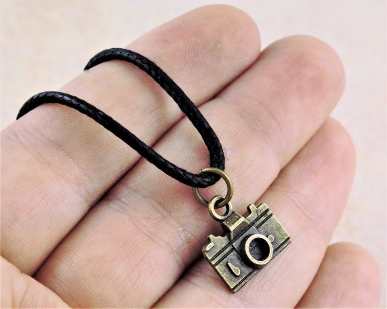 Camera Necklace, Photography Jewellery, Photographer Gift, Retro Vintage Camera Pendant, Silver Or Bronze, Photography Student Gifts image 5