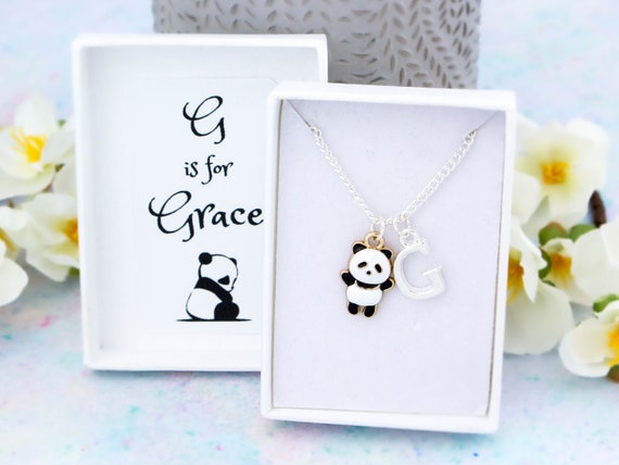 Cute Panda Kids / Children's / Girls Pendant/Necklace Enamel - Sterlin