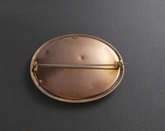 10 K gold large agate brooch - image 2