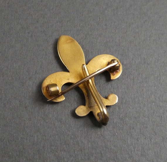 10K gold fleur de lys watch pin - image 2