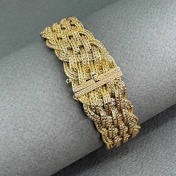 18k French Woven Gold Bracelet