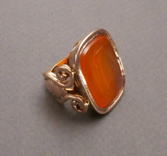 10K Georgian Carnelian Signet Ring C 1810 Size 4.25 | Etsy