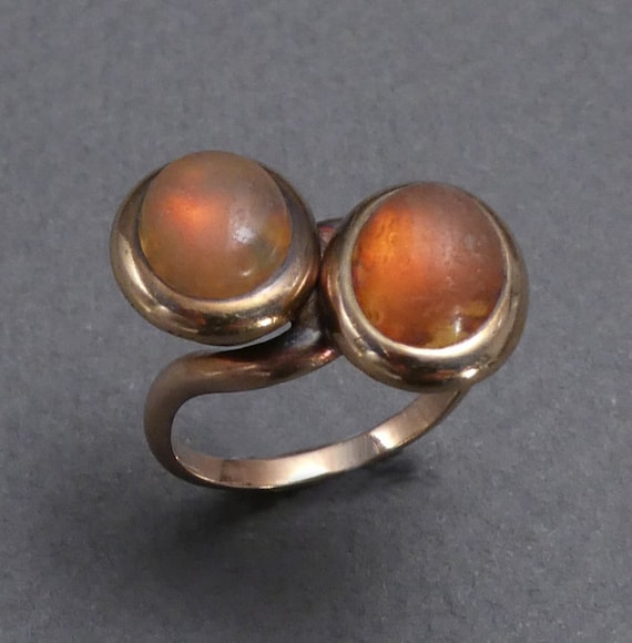 Unusual 10K Double Opal ring size 5