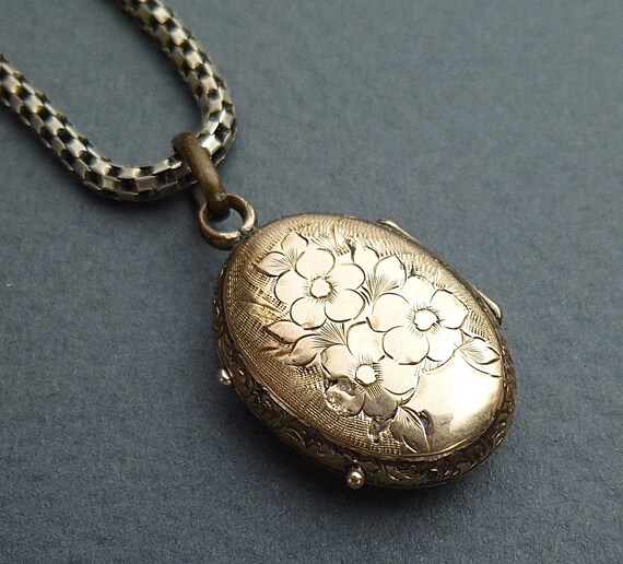 Sterling Silver & Gold Chain and Locket C.1850 - Etsy