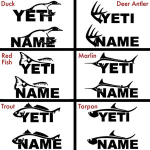 Custom Yeti Duck, Deer, Redfish, Blue Marlin, Trout, or Tarpon Decal (ANY Size!)