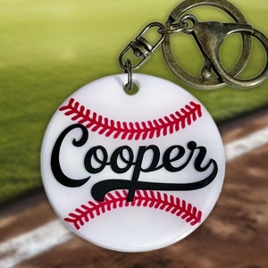 Personalisierter Baseball Taschenanhänger mit Namen oder Initialen