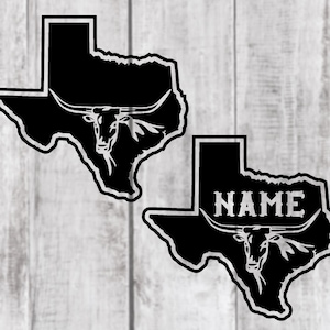 Custom State of Texas Longhorn Bull Decal/Sticker (ANY Size!)
