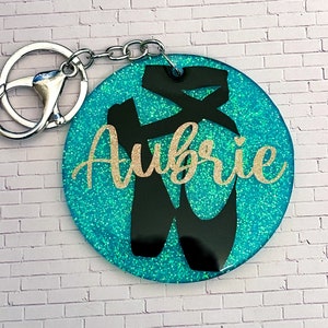 Custom Glitter Dance Keychain/Bag Tag