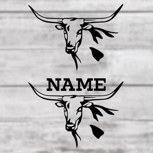 Custom Longhorn Bull Decal/Sticker (ANY Size!)