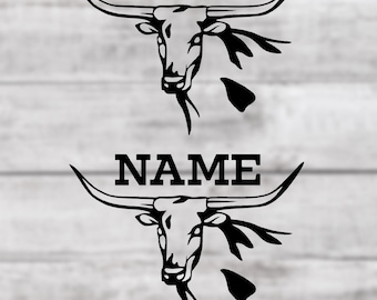Custom Longhorn Bull Decal/Sticker (ANY Size!)