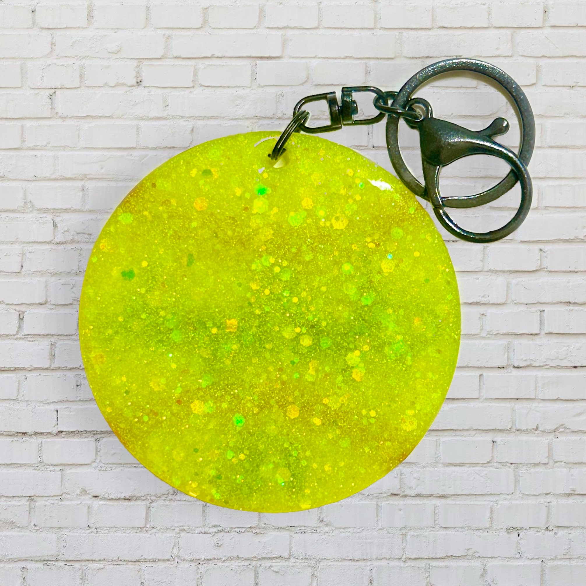 Custom, Glitter Softball Keychain/Bag Tag
