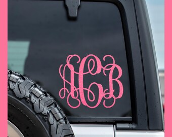 Monogramdekal/klistermärke (valfri storlek!) | Monogrambilklistermärke | Monograminitialklistermärke för kylväska