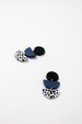 MARY Statement Earrings in Black, Navy and Dalmatian Pattern | Fitted with Surgical Steel Posts 