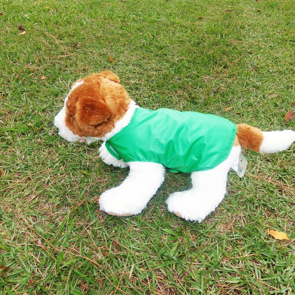 Green Ripstop Nylon Doggie Raincoat  | Dog Clothing | Pet Accessories