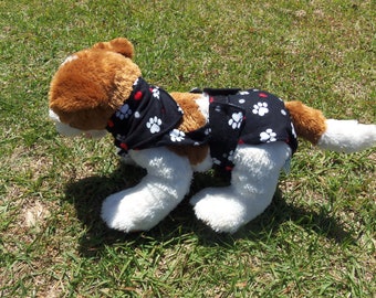 Bandana combo Black flannei with paws and hearts