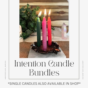Bundle of Intention Infused Candles, Hand Carved, Spell Candles