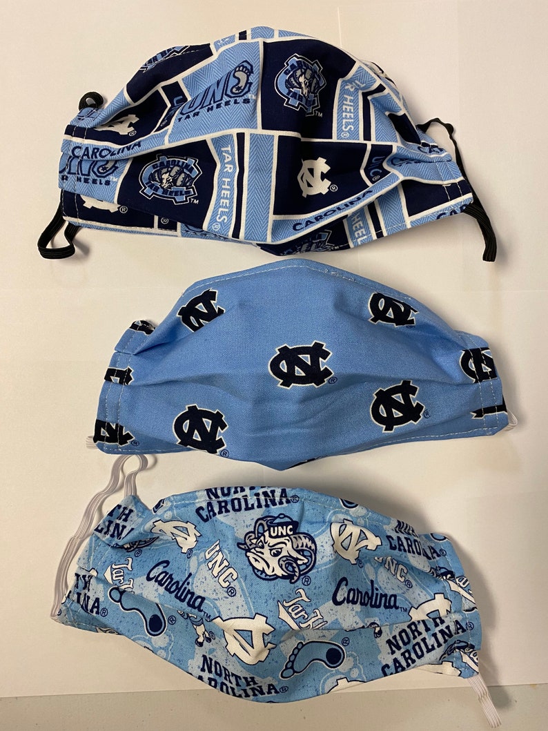 University of North Carolina Face Mask 3 Pack Etsy