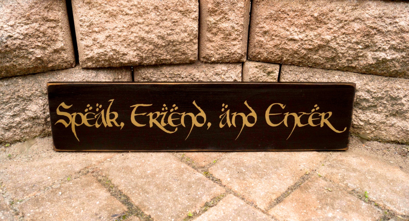 Lord Of The Rings Sign Speak Friend and Enter Hobbits Etsy