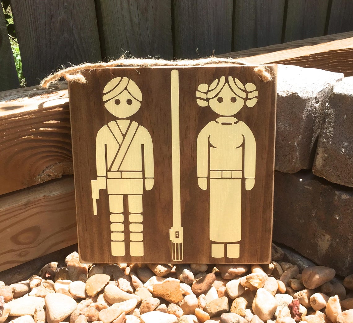 Star Wars Sign Restroom Sign Children's Bathroom Decor Etsy