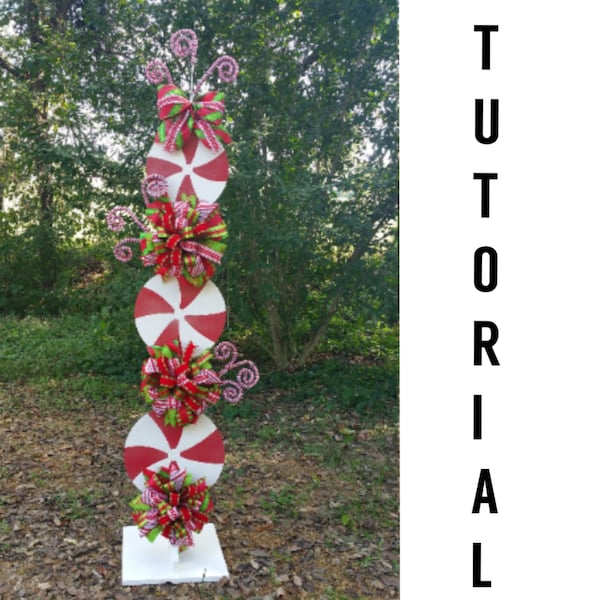 Peppermint Stand Tutorial, Candy Cane Tutorial, Decor Tutorial, DIY Christmas Tutorial, Christmas Decorations