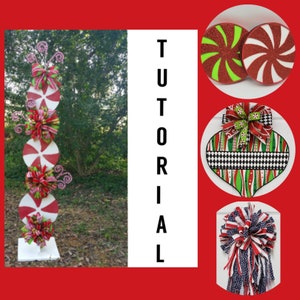 Peppermint Stand Tutorial, Candy Cane Tutorial, Decor Tutorial, DIY Christmas Tutorial, Christmas Decorations