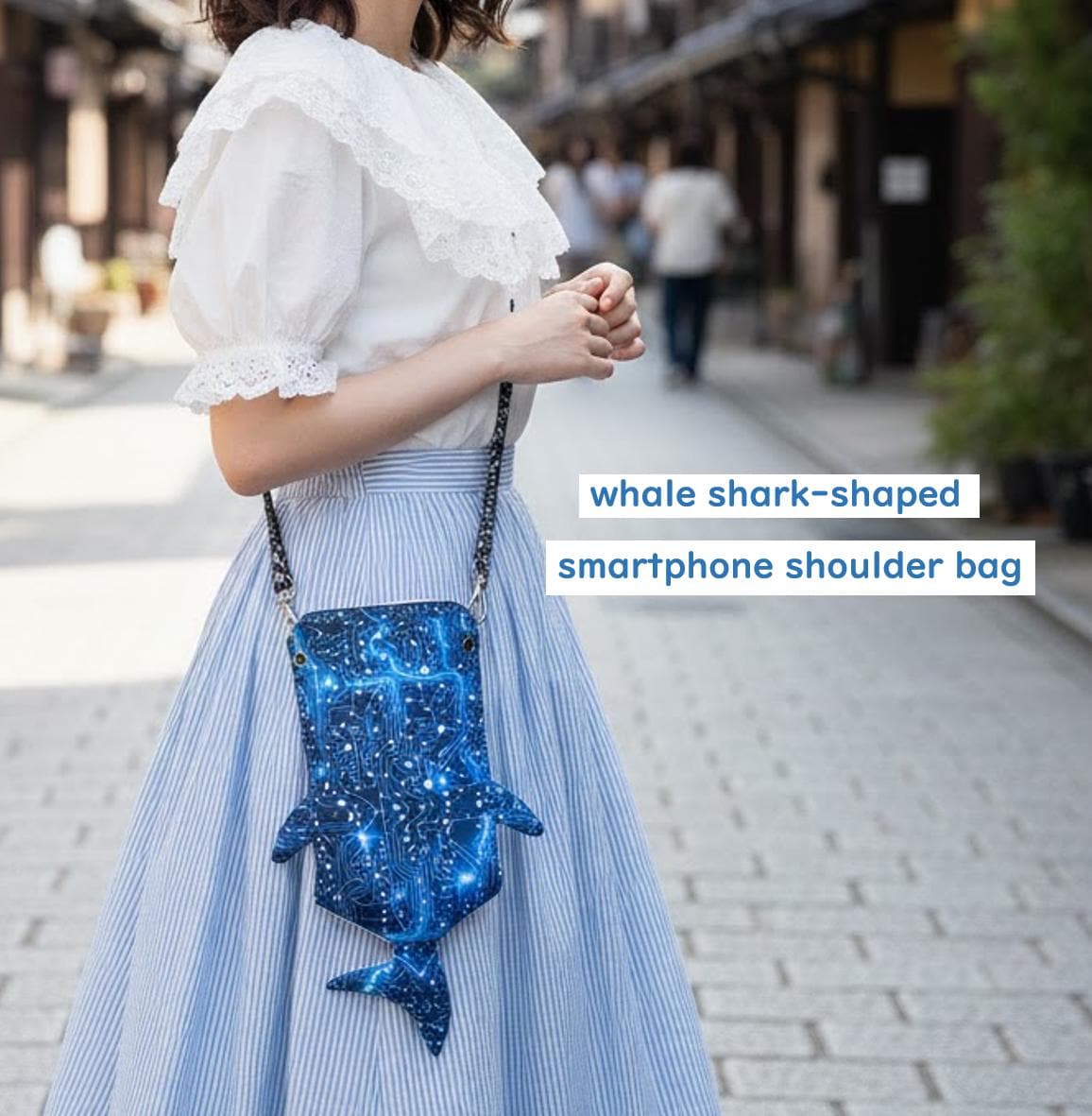 Cyberpunk Circuit Whale Shark Smartphone Bag | Futuristic
