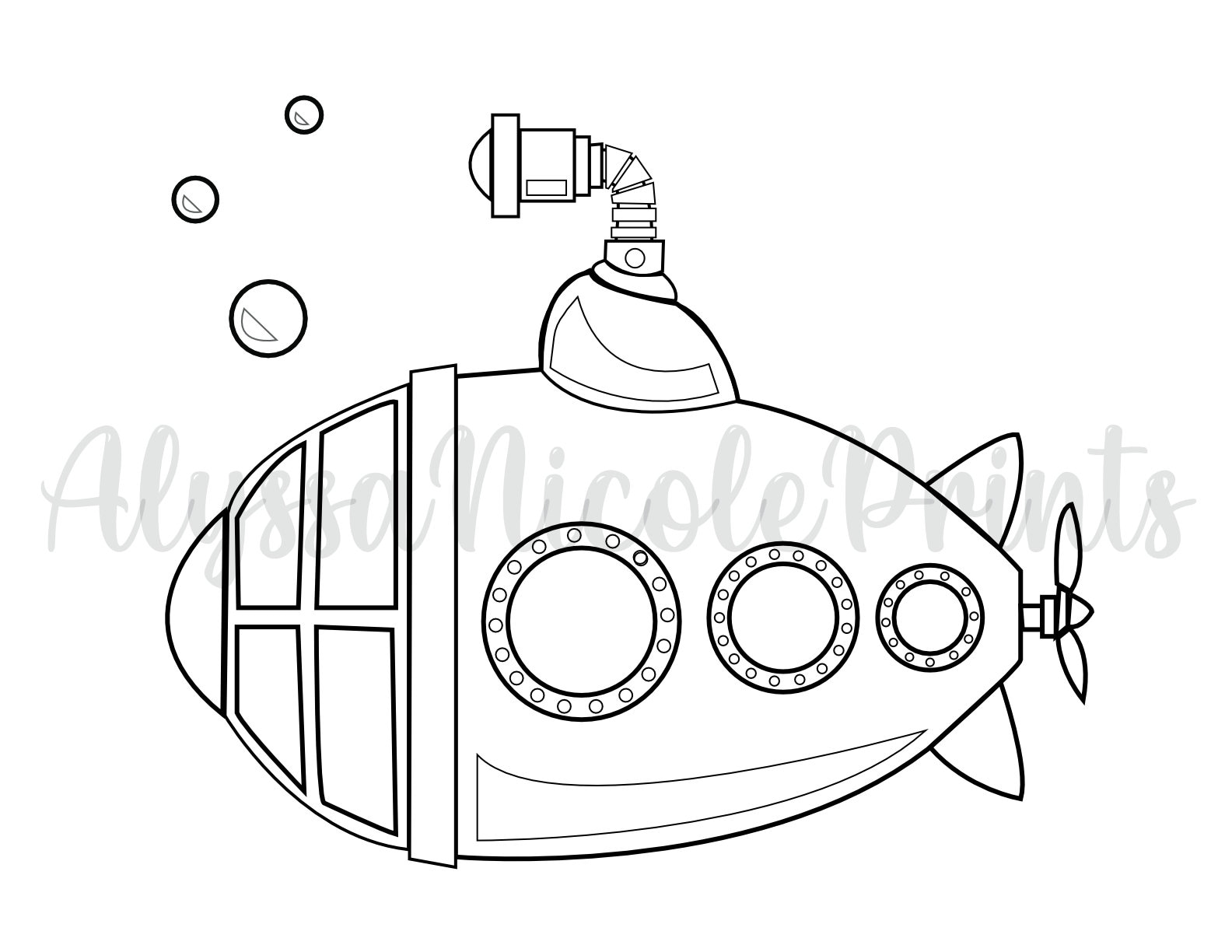 Submarine Coloring Page, Coloring Pages, Submarine Drawing Page